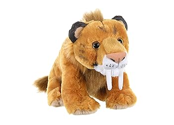 【中古】ワイルドリパブリック スミロドン ぬいぐるみ 恐竜 古代毛の荒物 本当の やわらかい原材料 カドルキンズ W20×Ｄ36×Ｈ22糎 10956