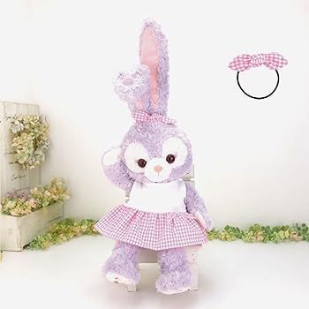 【中古】【未使用】cushu cush ステラルー 日本製 ぬいぐるみ用 着せ替え 洋服 コスチューム ピンクチェック ワンピース と リボン の2点セット cds276sl