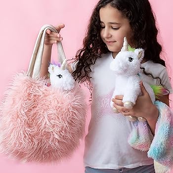 【中古】Perfectto Design ユニコーントイ 3歳、4歳、5歳児用 4点仕掛ける - おっ母さんの乳飲み子ぬいぐるみ毛の荒物、御徒面子、あやつり人形用毛布3-6歳の御姉さんの誕