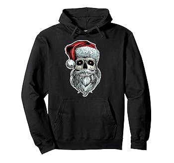 【中古】Skull Santa with Beard funny Skeleton Santa with Beard パーカー