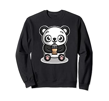 【中古】【未使用】Bubble Boba Tea Kawaii Panda Bear Tapioca Milk Tea Gift トレーナー