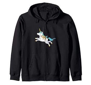 【中古】【未使用】Kawaii Sloth Riding A Unicorn カワイイユニコーンに乗るナマケモノ ジップパーカー