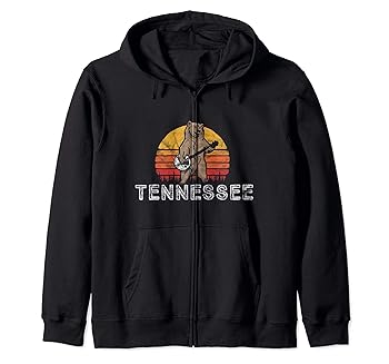 【中古】【未当て嵌める】Tennessee Bluegrass Banjo Bear Funny Retro ジップパーカー