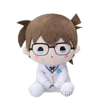 【中古】セガ 仕合わせ引き札オンライン 名私立探偵コナン White＆Black A賞 ぽわぽわ おすわりぬいぐるみ 江戸川コナン