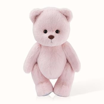 【中古】【未使用】TeddyTales リナベア ハンドメイド ぬいぐるみ スペシャル ロングヘア テディベア くま 手作り Mサイズ ピーチカラー (30cm)|AJIMURA-SHOP