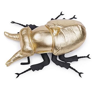 【中古】【未使用】lilizzhoumax ゴールデンカブトムシぬいぐるみ動物のおもちゃ-33cm、子供用の柔らかいカブトムシぬいぐるみ、家の装飾、かわいい、ユニークな