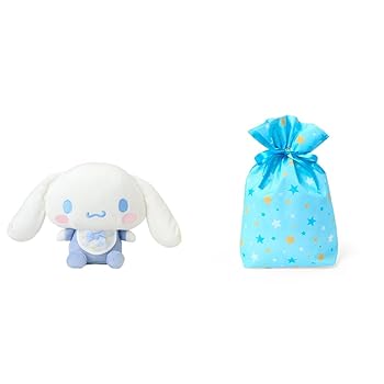 【中古】【未当て嵌める】サンリオ(Sanrio Baby) 洗えるぬいぐるみ仕掛ける シナモロール 649988 + サンリオ(SANRIO) ラッピング袋 シュロの葉御徒面子 青色 はやりっ児【仕掛ける】