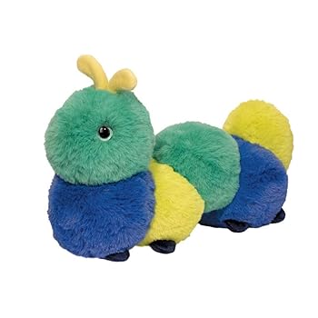 【中古】ダグラス・クランチ・キャタピラーのパステル色のぬいぐるみ。