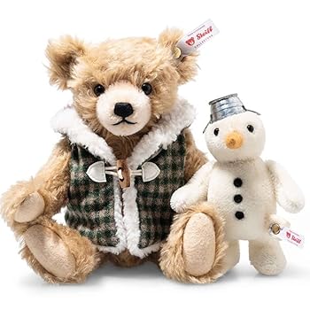 【中古】シュタイフ Steiff テディベアとスノーマン 領域押さえる1500体 007538