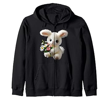 【中古】愛くるしげ愛くるしげイースターバニーの花の形をした気違い。 ジップパーカー