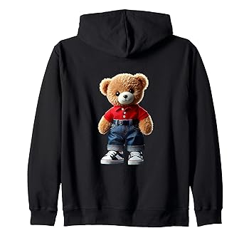 【中古】今めかしいで愛くるしげ抱きしめたくなるテディベアデニムジーンズシェイプマニア ジップパーカー