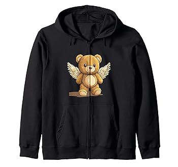 【中古】【未当て嵌める】エンジェルの羽がテディベアを成年者と赤ちゃんにとても面白くします。 ジップパーカー