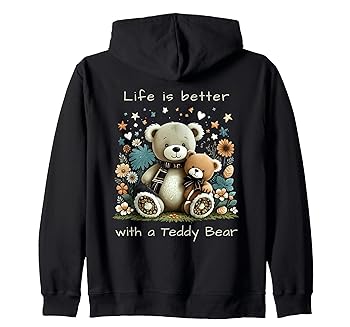 【中古】【未当て嵌める】Cute Teddy Bear Life is Better with a Teddy Bear ジップパーカー
