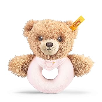 【中古】シュタイフ(Steiff) おやすみ熊お父ちゃん サクラ色 グリップトイ 12糎 239557【日本置き目売りわたす品】