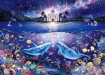 【中古】500ピース 光るジグソーパズル めざせ! パズルの達人 ラッセン ウェディング フォー ラブ (38x53cm)