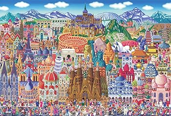【中古】【日本製】 2000スモールピースジグソーパズル 世界名所大集合! (49×72cm) S92-505