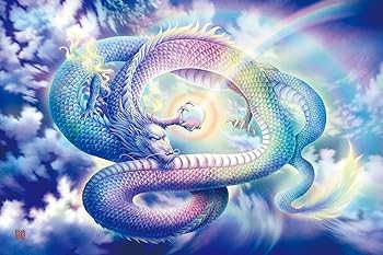 【中古】【未使用】1000ピース ジグソーパズル 彩雲溢雲~虹龍~【光るパズル】 (50x75cm)｜AJIMURA-SHOP
