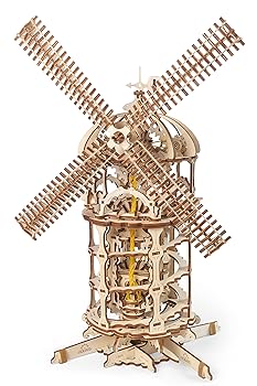 【中古】【未使用】Ugears 風車 木製パズル 工作 模型 接着剤工具不要 大人 男性 70056 組立説明図付