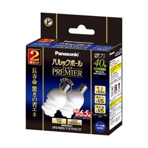 【中古】 パナソニック パルックボールプレミア 白熱電球形螢光灯 D10形 E17口金 冷やりとした色(2個入) EFD10ED7E17H22T