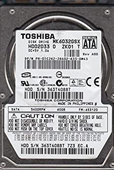 【中古】 mk6032gsx as312d hdd2d33?D zk01?T TOSHIBA 60?GBハードドライブIDE 2.5