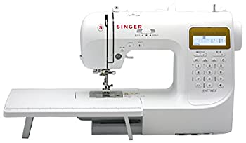 【中古】 シンガー(SINGER) コンピュータミシン 文字縫い機能付(ひらがな 数字 アルファベット 漢字) ハードケース フットコントローラー ワイドテー