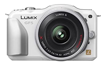 【中古】 Panasonic パナソニック ミラーレス一眼カメラ ルミックス GF5 レンズキット 電動ズームレンズ付属 シェルホワイト DMC-GF5X-W|AJIMURA-SHOP