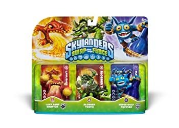 【中古】 Skylanders SWAP FORCE Triple Pack Slobber Tooth/Lava Barf Eruptor/Super Gulp Pop Fizz スカイランダーズ スワップフォース トリプルパッ｜AJIMURA-SHOP