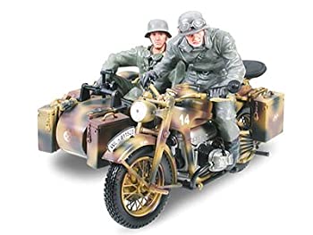 【中古】 タミヤ 1/10 シュコー ドイツ陸軍 ツェンダップ KS750サイドカー&フィギュア ダイキャスト完成モデル 49672 プラモデル