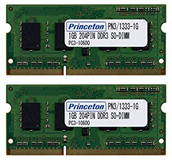 【中古】 プリンストン DOS V ノート用メモリ 2GB (1GBx2枚組) PC3-10600 204pin DDR3-SDRAM SODIMM PDN3 1333-1GX2 16,532円