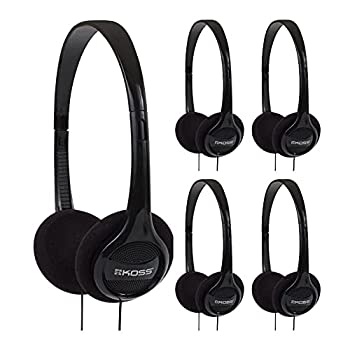 【中古】 Koss KPH7 軽量ポータブルオンイヤーヘッドホンセット ブラック 5個パック