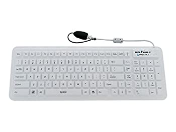 【中古】 Seal Shield SEAL GLOW シリコンキーボード - バックライト付属 食洗機で洗浄可 & 抗菌 (白) (USB) (Gen 2 デザイン) SW106G2