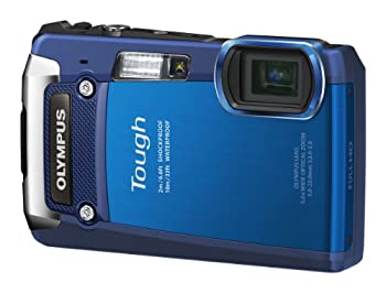 【中古】 OLYMPUS オリンパス デジタル写真機 TG-820 青色 10m雨合羽 2m耐落下ぼうぜん自失 -10℃耐低温 耐荷重100kg 1200万絵素 後ろ側素っ破抜き型CMOS 光学5倍望遠レンズ DUAL IS