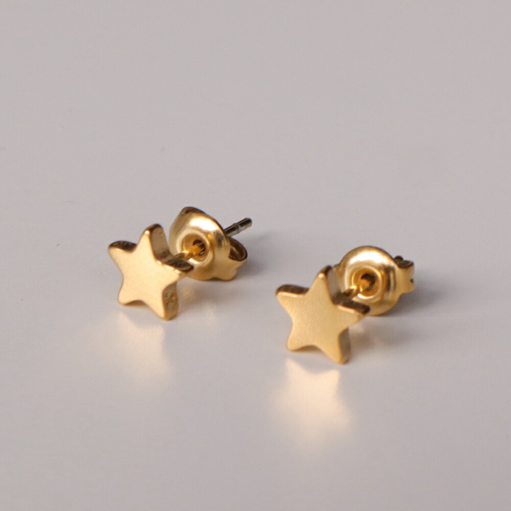 楽天市場】P369 ゴールド スター ステンレス ピアス イヤリング