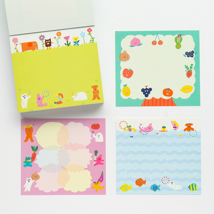 毎日続々入荷 AIUEOとcozyca productsのコラボブロックメモ ブロックメモ AIUEO HELLO FRIENDS SUNNY  DAYS cozyca products おしゃれ かわいい メモ帳 ステーショナリー 表現社 レディース メモパッド ギフト プレゼント