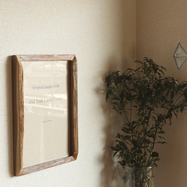 楽天市場 フォトフレーム サイズ 古材 チーク ウッド フレーム 木製 ナチュラル インテリア 雑貨 壁掛け おしゃれ かわいい Ajisai Apartment