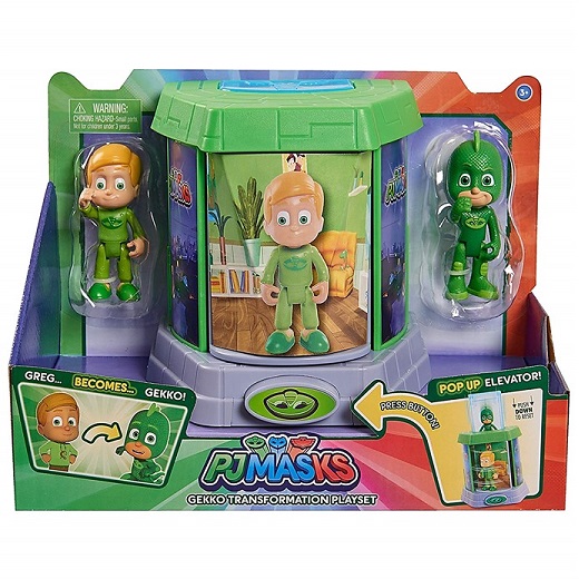 楽天市場 しゅつどう パジャマスク 変身 フィギュア プレイセット ゲッコー グリーン Pj Masks Transforming Playset Gekko Green Pjマスク フィギュア ａｊマート