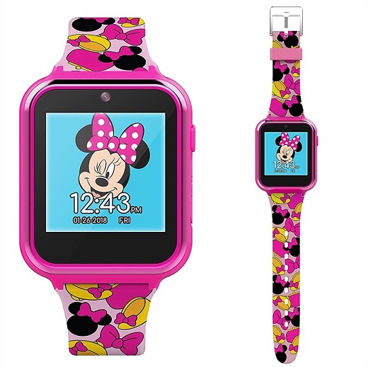 海外正規品 Disney ミニーマウス タッチスクリーン スマートウォッチ ディズニー おもちゃ 時計 カメラ 自撮り セルフィー 女の子用 プレゼント キッズ 子供用 安い購入 Challenz B Com