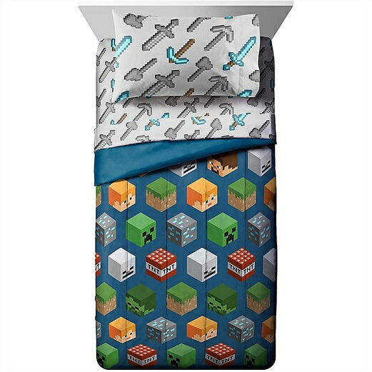 Minecraft マインクラフト マイクラ シングル 布団設定 掛け布団 なだらか敷き布 仕切席シーツ 敷妙埋め合わせ アイソメトリック 寝具セット ベッドカバー Trespalmasvillas Com
