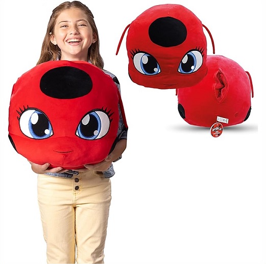 Miraculous Ladybug ミラキュラス 成人女性欠陥 Tikki ティッキー 42糎 ぬいぐるみ枕 ホンブルグ帽座布団 後押しにファスナー付き添い人 シークレットポケット/クワミ/ てんとう虫/文字記号/シャノワール/プラッシュ