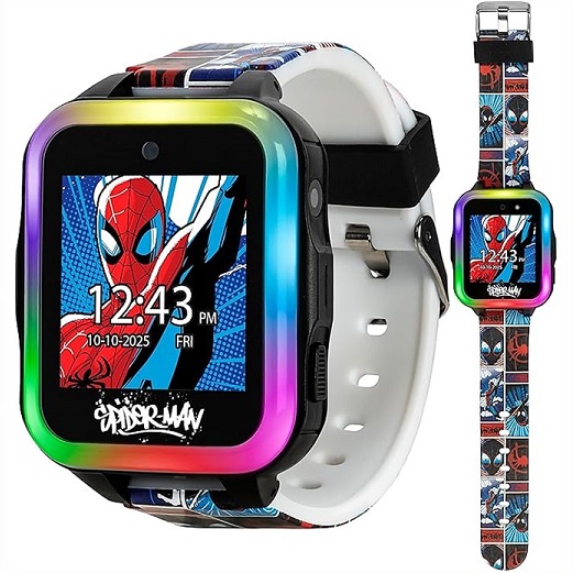 【Marvel】 スパイダーマン タッチスクリーン スマートウォッチ Touch-Screen Smartwatch 7028 LEDライトアップベゼル/マーベル/手あそび/時辰儀/写真機/自撮り/セルフィー/御坊っちゃん用/差し上げ物