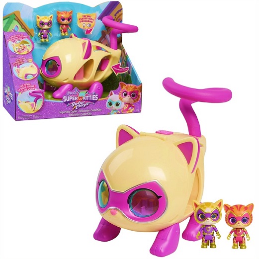 【Disney Junior Super Kitties】 ディズニー ジュニア スーパーキティー コプター 3点セット ライト＆サウンド プレイセット/ギニー スパークス/おもちゃ/Just Play/フィギュア｜ＡＪマート