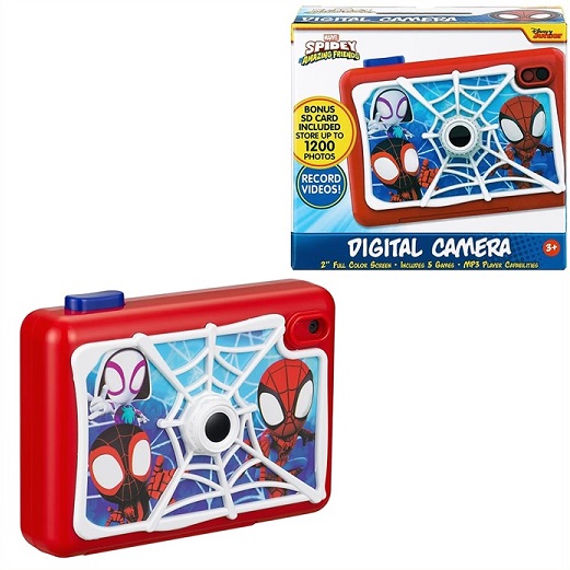 【Marvel Spidey】 ウォルトディズニー マーベル スパイディ キッズ ディジカメ 録画媒体録画と内蔵デジタルステッカー付/SD歌留多付/デジタル写真機/キッズカメラ/スパイダーマン