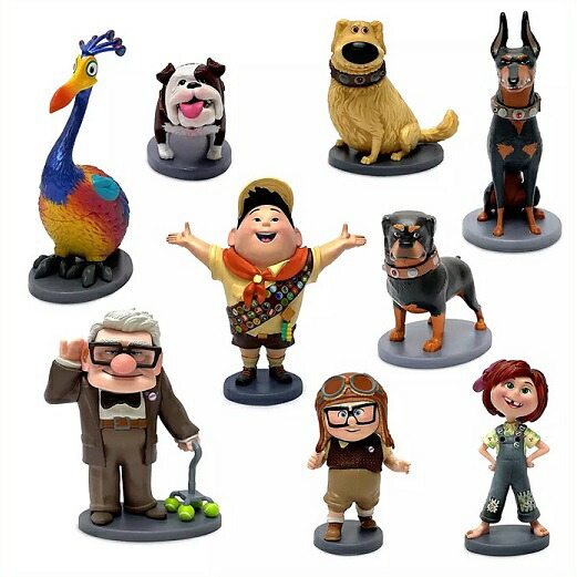 US ディズニーストア 公式 カールじいさんの空飛ぶ家 9P フィギュアセット Up Deluxe Figure Play Set/誕生日/クリスマス/プレゼント/フィギュア画像