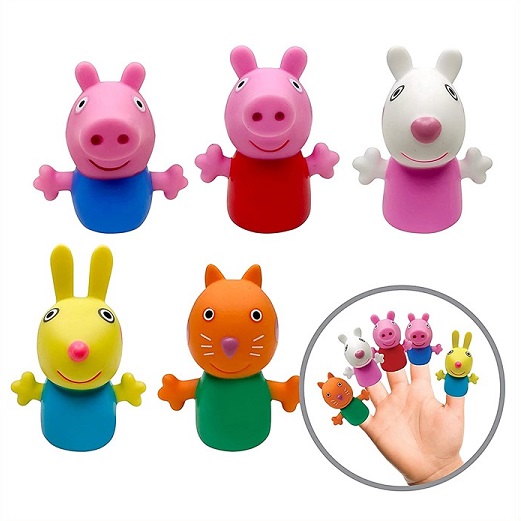 Peppa Pig Finger Puppets ペッパピッグ 指人形 5個セット 競売 フィギュア キャラクター 【2021新作】 知育玩具 バストイ お風呂 人形 フィンガーパペット