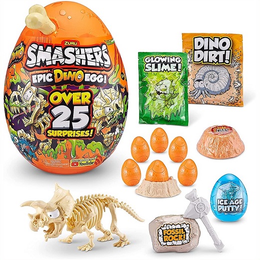 スマッシャーズ エピック ディノエッグ シリーズ3 トリケラトプス Smashers Epic Dino Egg Collectibles Triceratops 恐竜 化石 フィギュア スライム おもちゃ