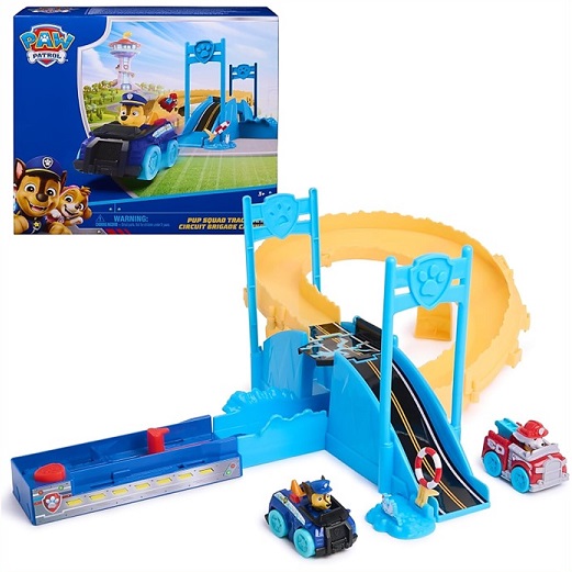 【Paw patrol】 パウパトロール パップ スクワッド ループトラックプレイセット&ビークルランチャー チェイス&マーシャルのトイカー付き/ミニカー/フィギュア/おもちゃ/プレゼント/クリスマス