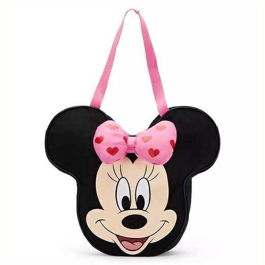 【Disney】 US ディズニー限定 ミニーマウス ビッグフェイス トートバッグ/ミニー/ハート/リボン/カバン/ショルダーバッグ/大型バッグ/バレンタイン