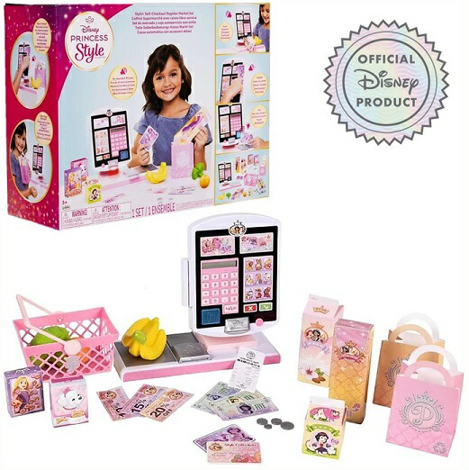【Disney Princess】 ウォルトディズニーお姫様 表現スタイル寄せあわせ キッズ用 セルフチェックアウトレジ 書き割り お買い出しごっこ/セルフ金銭登録器/金銭登録器/手あそび/クリスマス/生まれ落ちる日