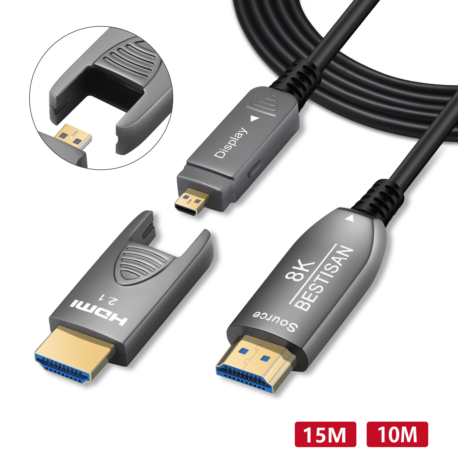 楽天市場】「期間限定ポイント10倍」配管用着脱式 HDMI AOCケーブル 8K