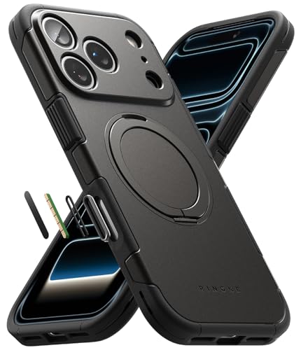 Ringke iPhone 17 Pro Max用 Alles Pro ケース TPU+PC+マグネット 黄ばみなし 落下防止 耐衝撃 傷防止 ワイヤレス充電 マグネット キックスタンド カメラコントロールボタンカバー スマホケース アイフォン17プ